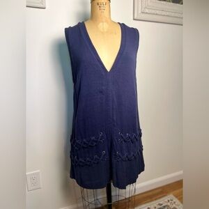 Free People women’s sleeveless navy blue pullover dress small
